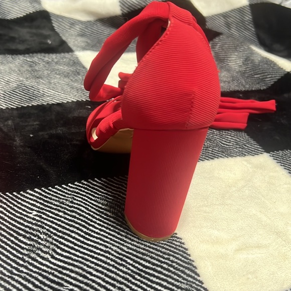 Shein Red Tie-Up Heels - Picture 3 of 3
